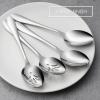 Stainless Steel Slotted Serving Spoons, E-far 4-Piece Metal Tablespoons Hostess Serving Utensils Set for Catering Buffet Party Kitchen Restaurant, Dishwasher Safe(Serving Spoon (2) + Slotted Spoons (2))