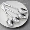 Stainless Steel Slotted Serving Spoons, E-far 4-Piece Metal Tablespoons Hostess Serving Utensils Set for Catering Buffet Party Kitchen Restaurant, Dishwasher Safe(Slotted Spoons x 4)