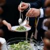 Stainless Steel Slotted Serving Spoons, E-far 4-Piece Metal Tablespoons Hostess Serving Utensils Set for Catering Buffet Party Kitchen Restaurant, Dishwasher Safe(Serving Spoons x 4)