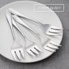 Stainless Steel Slotted Serving Spoons, E-far 4-Piece Metal Tablespoons Hostess Serving Utensils Set for Catering Buffet Party Kitchen Restaurant, Dishwasher Safe(Serving Forks x 4)