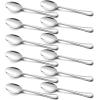 Teaspoon Set of 12, E-far 6.7 Inch Stainless Steel Spoons for Kitchen or Restaurant, Non-toxic & Mirror Polished, Easy to Clean & Dishwasher Safe(6.7 Inches – Lines)