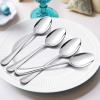 Teaspoon Set of 12, E-far 6.7 Inch Stainless Steel Spoons for Kitchen or Restaurant, Non-toxic & Mirror Polished, Easy to Clean & Dishwasher Safe(7.9 Inches – Lines)