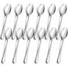 Teaspoon Set of 12, E-far 6.7 Inch Stainless Steel Spoons for Kitchen or Restaurant, Non-toxic & Mirror Polished, Easy to Clean & Dishwasher Safe(7.9 Inches – Lines)