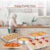 Toaster Oven Bakeware Set, E-far 6-Piece Stainless Steel Small Baking Pan Set, Include Cake Brownie Pan/Cookie Sheet with Rack/Muffin Tin/Pizza Pan, Non-Toxic & Healthy, Easy Clean & Dishwasher Safe(6 Pieces)