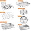 Toaster Oven Bakeware Set, E-far 6-Piece Stainless Steel Small Baking Pan Set, Include Cake Brownie Pan/Cookie Sheet with Rack/Muffin Tin/Pizza Pan, Non-Toxic & Healthy, Easy Clean & Dishwasher Safe(8 Pieces)