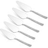 5-Piece Pie Server, E-far Hammered Stainless Steel Cake Server Spatula for Cutting Pastry Cheese Pizza, Serrated Edge with Square Handle, Mirror Polished & Dishwasher Safe-8.9 Inch(Hammered Square Handles)