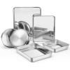 8 x 8-Inch Baking Pan, E-far Square Cake Brownie Baking Pans Stainless Steel Bakeware Set of 3, Fits in Small Toaster Oven, Non-toxic & Dishwasher Safe(6-Piece Set)
