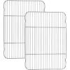 Baking Cooling Rack Set of 2, E-far 16.5″x11.5″ Stainless Steel Metal Roasting Cooking Racks, Fits in Half Sheet Cookie Pans, Non Toxic & Rust Free, Oven Proof & Dishwasher Safe(Ladder(16.6” x 11.6”))