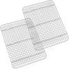 Baking Cooling Rack Set of 2, E-far 16.5″x11.5″ Stainless Steel Metal Roasting Cooking Racks, Fits in Half Sheet Cookie Pans, Non Toxic & Rust Free, Oven Proof & Dishwasher Safe(Grid(16.6” x 11.6”))