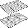 Cooling Rack Set of 2, E-far 1/2 Sheet Baking Racks for Oven Cooking Roasting Grilling, Non-stick 16.4” x 11.4” Wire Rack for Cookie Cake Bacon Meat Resting, Non-toxic & Easy to Clean(16.4” x 11.4”)