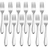 E-far 12-Piece Salad Forks, Stainless Steel 6.7 Inches Stainless Steel Fork Set for Home Kitchen Restaurant, Mirror Finish, Dishwasher Safe(Raindrop Handle)