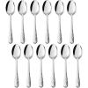 E-far 12-Piece Small Coffee Spoons, 6-Inch Stainless Steel Mini Espresso Spoons for Coffee/Sugar/Tea, Hammered Design & Rust Free, Dishwasher Safe(Silver)