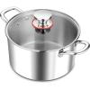 E-far 12-Quart Stock Pot, 18/10 Stainless Steel Stockpot with Lid for Cooking Simmering Soup Stew, Heavy Duty Cookware Works w/Induction, Non-toxic & Corrosion Resistant, Dishwasher Safe(5 Quarts)