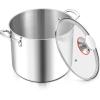 E-far 12-Quart Stock Pot, 18/10 Stainless Steel Stockpot with Lid for Cooking Simmering Soup Stew, Heavy Duty Cookware Works w/Induction, Non-toxic & Corrosion Resistant, Dishwasher Safe(10 Quarts)