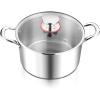 E-far 12-Quart Stock Pot, 18/10 Stainless Steel Stockpot with Lid for Cooking Simmering Soup Stew, Heavy Duty Cookware Works w/Induction, Non-toxic & Corrosion Resistant, Dishwasher Safe(6 Quarts)