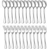 E-far 16-Piece Dinner Forks and Spoons, Stainless Steel Silverware Flatware Eating Utensils Set for Home Kitchen Restaurant, Food Grade Metal & Streamline Design, Mirror Finish & Dishwasher Safe, 8 In(24)