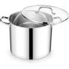 E-far 24-Quart Large Stock Pot, Stainless Steel Stockpot with Lid for Boiling Cooking Soup Stew Canning, Heavy Duty Tri-Ply Bottom Works w/Induction, Commercial Grade & Dishwasher Safe(14 Quarts)