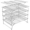 E-far 4-Tier Cooling Rack, 15”x10.1″ Stainless Steel Stackable Wire Cooling Rack for Baking Cooking Cookies, Folding Leg & Non-toxic, Oven Safe & Dishwasher Safe(5)