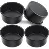 E-far 6 Inch Cake Pan, 4-Piece Nonstick Round Cake Baking Pans for Wedding, Birthday, Layer Cake, Stainless Steel Core & Non-Toxic Coating, 2 Inch Deep(4 inches)
