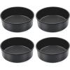 E-far 6 Inch Cake Pan, 4-Piece Nonstick Round Cake Baking Pans for Wedding, Birthday, Layer Cake, Stainless Steel Core & Non-Toxic Coating, 2 Inch Deep(6 inches)