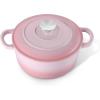 E-far 6 Quart Enameled Cast Iron Dutch Oven with Lid, Round Dutch Oven Pot Nonstick Cookware for Braising, Stews, Roasting, Bread Baking, Cooking, Heavy Duty, Induction & Oven Safe – Blue(Pink)