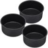 E-far 6 x 3 Inch Cake Pan Set of 3, Deep Stainless Steel Small Round Cake Pans Tin for Baking Birthday Wedding Layer Cakes, Stainless Steel Core & Non-toxic Nonstick Coating, Deep & Straight Side(3)