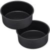 E-far 6 x 3 Inch Cake Pan Set of 3, Deep Stainless Steel Small Round Cake Pans Tin for Baking Birthday Wedding Layer Cakes, Stainless Steel Core & Non-toxic Nonstick Coating, Deep & Straight Side(2)