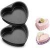 E-far 8 Inch Heart Cake Pan, 2Pcs Nonstick Heart Shaped Cake Mold, Cake Tin Baking Pan for Valentine’s Day Anniversaries Wedding Birthday, Easy Release & Clean(8-Inch (Set of 2))