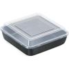 E-far 8×8 Inch Square Baking Pan with Lid Set, Nonstick Square Cake Pans Metal Bakeware for Oven Cooking Lasagna Brownies, Stainless Steel Core & Easy Release, 4 Pieces(2 Pans+2 Covers)(1 pan+1 lid)