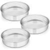 E-far 9½ Inch Cake Pan Set of 3, Stainless Steel Round Cake Baking Pans, Non-Toxic & Healthy, Mirror Finish & Dishwasher Safe(11 inch)