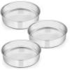 E-far 9½ Inch Cake Pan Set of 3, Stainless Steel Round Cake Baking Pans, Non-Toxic & Healthy, Mirror Finish & Dishwasher Safe(8 inch)