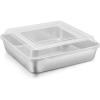 E-far 9 Inch Square Cake Pan with lid, 9×9 Baking Brownie Pans Stainless Steel Bakeware Set of 2, Non-toxic & Healthy, Easy Clean & Dishwasher Safe – 4 Pieces(2 Pans + 2 Lids)(2)