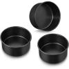 E-far 9.5 Inch Cake Pan Set of 3, Nonstick Round Baking Layer Cake Pans, Stainless Steel Core & Non-Toxic Coating, 2 Inch Deep (Black)(5 Inches)
