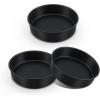 E-far 9.5 Inch Cake Pan Set of 3, Nonstick Round Baking Layer Cake Pans, Stainless Steel Core & Non-Toxic Coating, 2 Inch Deep (Black)(8 Inches)