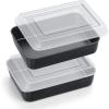 E-far Baking Pan with Lid, 9.75 x 12.5 x 2 Inch Nonstick Rectangle Cake Pans with Covers, 2 Sheet Pans Bakeware and 2 Lids for Brownies Cakes, Non-toxic & Stainless Steel Core, 2 Inch Deep(9.4x7x2 Inches)