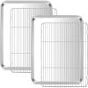 E-far Baking Sheet with Wire Rack (2 Pans + 2 Racks), Stainless Steel Cookie Sheets Pan & Cooling Rack for Baking Cookies Cake, Non Toxic & Heavy Duty, Oven & Dishwasher Safe, 12.4 x 9.7 x 1 Inch(20”x14”)