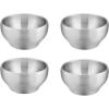 E-far Bowls for Kids Toddlers, 12 Ounce Double-deck 18/10 Stainless Steel Bowls for Baby Children, Healthy & Matte Finish, Insulated & Shatterproof – Set of 4(4)