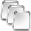 E-far Cookie Sheet for Baking, 18”x13” Stainless Steel Baking Sheet Pan for Oven, Large Non Toxic Metal Baking Tray for Cake Cookies, Healthy & Rust Free, Mirror Finish & Dishwasher Safe, 1 Pack(3)