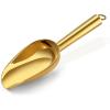 E-far Gold Stainless Steel Scoop 6 Ounce, Utility Metal Ice Scooper for Kitchen Freezer Bar Wedding Party, Multipurpose Small Scoop for Sugar/Flour/Pet Food/Bean/Popcorn/Dry Goods, Dishwasher Safe(Gold)