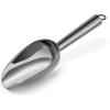 E-far Gold Stainless Steel Scoop 6 Ounce, Utility Metal Ice Scooper for Kitchen Freezer Bar Wedding Party, Multipurpose Small Scoop for Sugar/Flour/Pet Food/Bean/Popcorn/Dry Goods, Dishwasher Safe(Black)