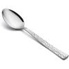 E-far Hammered Dinner Spoons Set of 12, 7.9 Inch Stainless Steel Soup Spoons Tablespoons for Home, Kitchen or Restaurant, Non-toxic & Mirror Polished, Squared Edge & Dishwasher Safe(7.9 Inches)