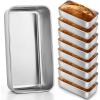 E-far Loaf Pan for Homemade Bread-2 Pack, 12” x 5” Large Stainless Steel Loaf Pans, Long Metal Bread Baking Mold for Banana Cake Meatloaf Sourdough Lasagna, Nontoxic & Dishwasher Safe(8)