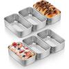 E-far Mini Loaf Pan Set of 4, Small Stainless Steel Bread Baking Pans for Oven, 6.3 x 3.5 Inch Tiny Meatloaf Pans for Homemade Bread Pound Cake Brownies, Non-toxic & Dishwasher Safe(Set of 6)