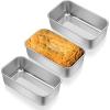 E-far Mini Loaf Pan Set of 4, Small Stainless Steel Bread Baking Pans for Oven, 6.3 x 3.5 Inch Tiny Meatloaf Pans for Homemade Bread Pound Cake Brownies, Non-toxic & Dishwasher Safe(Set of 3)