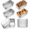E-far Mini Loaf Pan Set of 4, Small Stainless Steel Bread Baking Pans for Oven, 6.3 x 3.5 Inch Tiny Meatloaf Pans for Homemade Bread Pound Cake Brownies, Non-toxic & Dishwasher Safe(Set of 10)