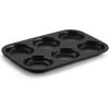 E-far Muffin Top Pan Set of 2, Nonstick 6-Cavity Shallow Cupcake Pan for Baking Whoopie Pie, Yorkshire Pudding, Eggs, Cornbread, Drop Cookies, Easy Release & Clean, 3-Inch Standard Size(Muffin Top Pan)