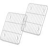 E-far Small Baking Cooling Rack Set of 2, Stainless Steel Metal Roasting Cooking Racks, Size – 9.7″x7.3″, Non Toxic & Rust Free, Fit for Toaster Oven, Dishwasher Safe(8.6″ x 6.2″)
