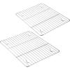E-far Small Baking Cooling Rack Set of 2, Stainless Steel Metal Roasting Cooking Racks, Size – 9.7″x7.3″, Non Toxic & Rust Free, Fit for Toaster Oven, Dishwasher Safe(11.6″ x 9″)