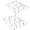E-far Small Baking Cooling Rack Set of 2, Stainless Steel Metal Roasting Cooking Racks, Size – 9.7″x7.3″, Non Toxic & Rust Free, Fit for Toaster Oven, Dishwasher Safe(9.7″ x 7.3″)