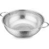 E-far Stainless Steel Colander Set of 3 (1-3-5Quart), Micro-Perforated Metal Colander Strainer with Handle for Kitchen/Draining Pasta/Rinsing Vegetables Fruits, Heavy Duty & Dishwasher Safe(5 QT)